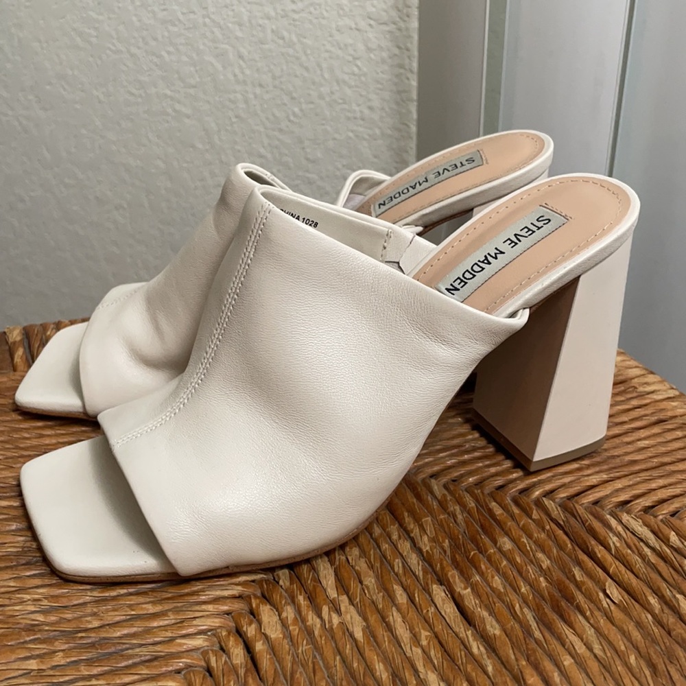Steve Madden Tule Heeled Mule In Bone Leather - image 3